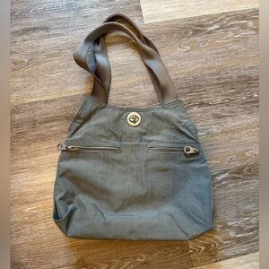 Baggallini Charcoal Shoulder Bag with Button Detail